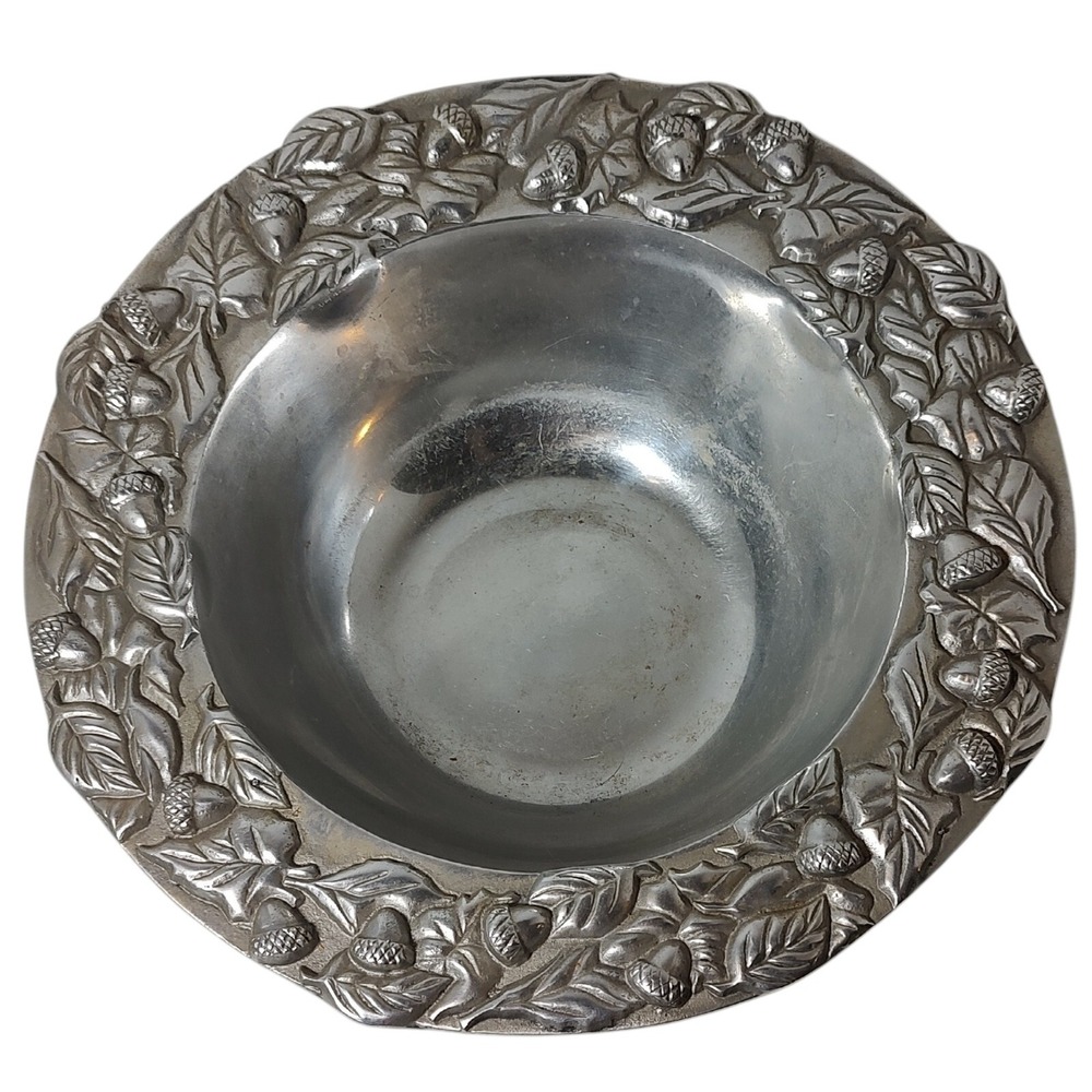 Simply Pewter Bowl with Acorn Accents Houston Texas 13 in Decorative‎ Fall SEE